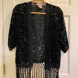 Velvet Fringe Kimono Top
